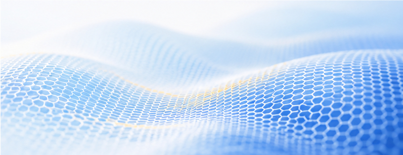 Sfondo astratto a onde blu con trama a esagoni e effetto mesh moderno per design digitale e tecnologia
